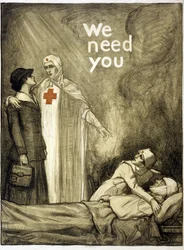 Affiche de recrutement de la Croix-Rouge, "Nous avons besoin de vous", pub. 1918