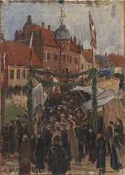 Marché sur la place de Stege