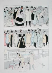 Ouvertures de galerie, vers 1900 (lithographie en couleur)