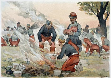 La Popote - dans "Album militaire" par Albert Guillaume (1873-1942), vers 1900