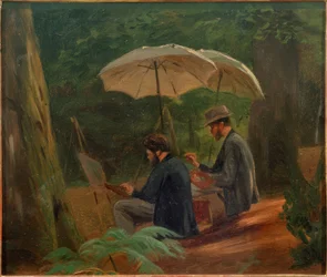 Deux artistes au travail