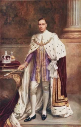 Le roi George VI en robes de couronnement