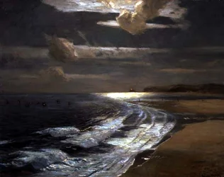 Clair de lune argenté, baie de St. Ives