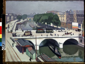 Le pont Saint-Michel à Paris et le quai des Grands-Augustins
