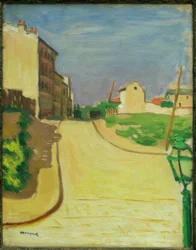 Rue avec lanterne verte