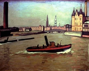 Le port de Hambourg – 1908 – 68 × 81 cm – huile sur toile