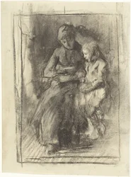 Une mère lisant avec sa petite fille
