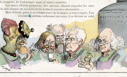 Anticipation : savants, "Guerre au 20e siècle" (guerre chimique et bactériologique ?) par Robida, n.d.