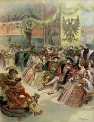 Bal à la cour du roi de France, François Ier, en présence de Charles V en 1539