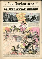 Illustration par Albert Robida (1848-1926) pour la couverture de La Caricature (1880)