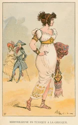 Merveilleuse en tunique à la grecque