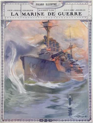 Navire de guerre français, illustration de couverture de 
