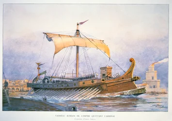 Navire impérial romain quittant le port, c.1930