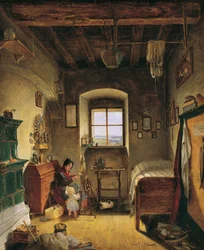 La veuve du soldat de la milice (intérieur paysan)