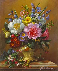 AB1112 Pivoines, Jacinthes des Bois et Primevères