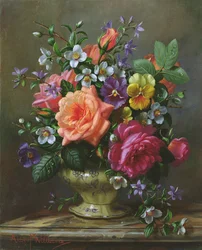 AB1112 Roses et pensées