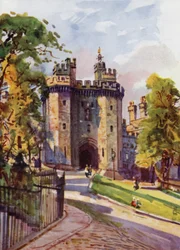 Château de Lancaster, la Porte (lithographie en couleur)