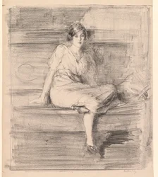 Sans titre (Jeune femme assise)