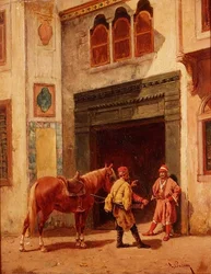Arabes à une porte