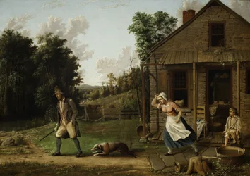 Rip Van Winkle chassé de chez lui par Dame Van Winkle, 1880