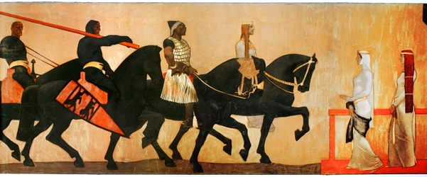 Entrée du roi Etzel à Vienne (huile sur toile)