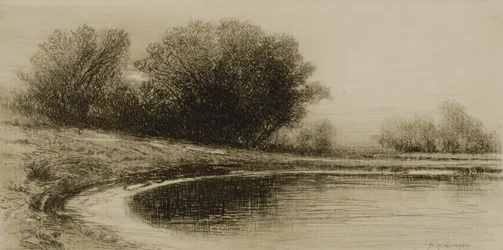 Étang et arbres