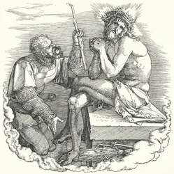 Page de titre de La Grande Passion par Albrecht Durer, représentant les derniers jours du Christ sur Terre