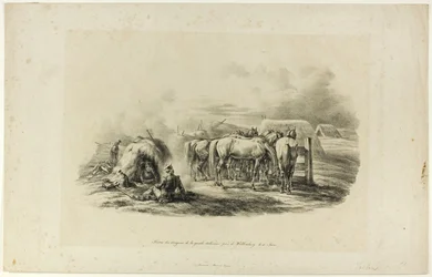 Bivouac des Dragons de la Garde Italienne près de Wittenberg le dix juin