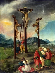 Le Christ sur la croix entre les deux larrons
