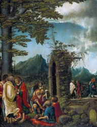 Allemand : Der Abschied der Apostel in waldiger Landschaft Communion des Apôtres / Apôtres dans un paysage boisé