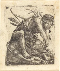 Hercule vainquant le lion de Némée
