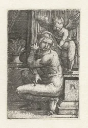 Vénus agenouillée avec Cupidon