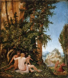 Paysage avec une famille de satyres