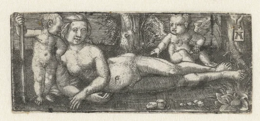 Vénus allongée avec deux putti