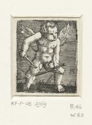Putto avec un cheval bâton