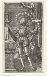 Chevalier avec du vin et du pain