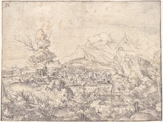 Le grand paysage avec le moulin à eau