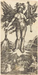 Femme ailée sur une étoile