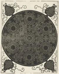 Exemple de broderie avec sept motifs en forme de couronne