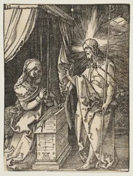 Le Christ apparaissant à sa mère, de La Petite Passion, vers 1510.