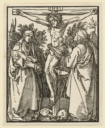 Le Christ en croix avec Marie et Jean
