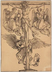 Le Christ en croix avec les trois anges