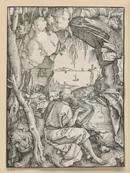 Saint Jérôme dans la grotte rocheuse