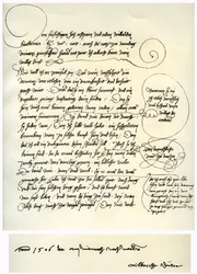 Brouillon de la dédicace d
