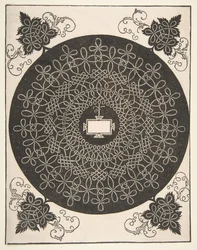 Motif de broderie avec un panneau oblong au centre, avant 1521