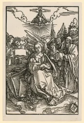 La Sainte Famille avec cinq anges