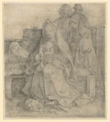 La Sainte Famille, groupe de six personnages