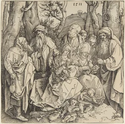 Sainte Parenté avec deux anges musiciens