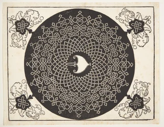 Motif de cordon entrelacé avec centre en forme de cœur