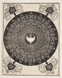 Motif de cordon entrelacé avec centre en forme de cœur